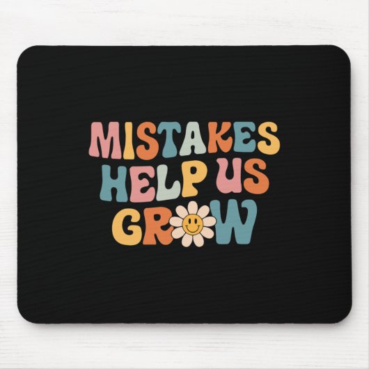 Tapis De Souris Daisy Croissance Positive Mindset Retro Enseignant (Devant)