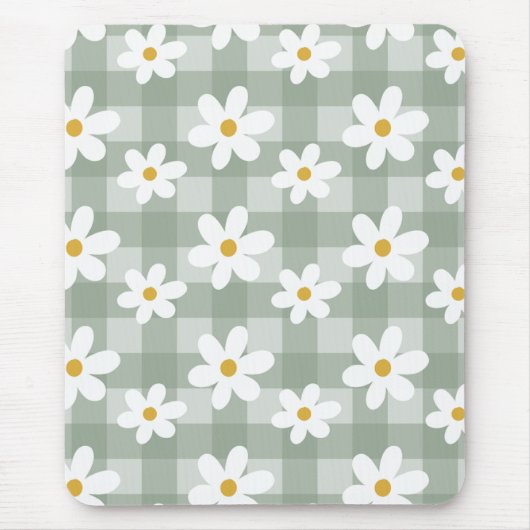 Tapis De Souris Daisy Days Mousepad - En vichy vert (Devant)