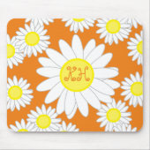 Tapis De Souris Daisy Monogram Orange Blanc et Jaune (Devant)