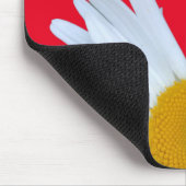 Tapis De Souris Daisy Photo Rouge Élégant blanc Script (Coin)