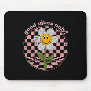 Tapis De Souris Daisy rétro des années 70   Good Vibes uniquement