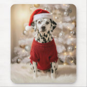 Tapis De Souris Dalmatian Dog Wearing a Red Christmas Sweater (Devant)