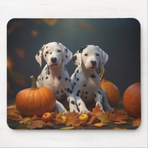 Tapis De Souris Dalmatien chiot Automne Délice Citrouille
