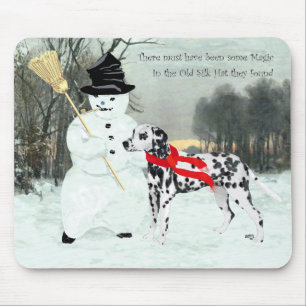 Tapis De Souris Dalmatien dans la neige hivernale