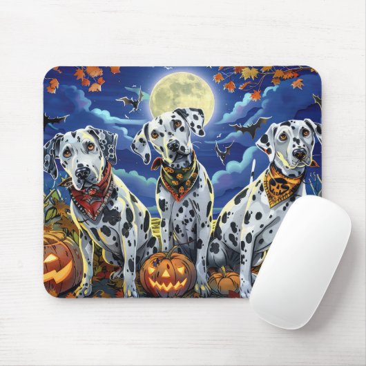 Tapis De Souris Dalmatien Halloween Épouvantable (Avec souris)