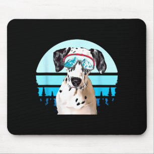 Tapis De Souris Dalmatien ski hiver montagne amoureux du chien de