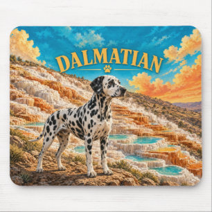 Tapis De Souris Dalmatien, Terrasses de Mammoth Aquarelle Vintage