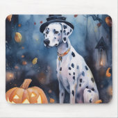 Tapis De Souris Dalmation d'Halloween avec effroi Citrouille (Devant)