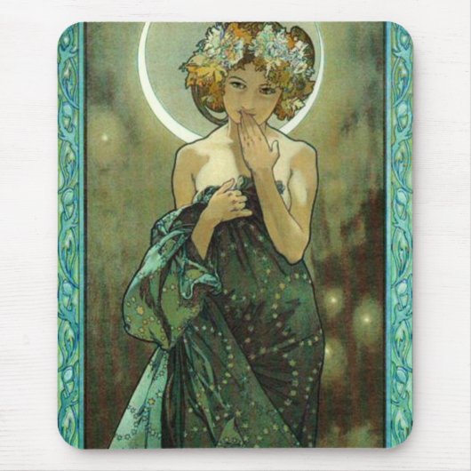 Tapis de souris d'Alphonse Mucha Clair De Lune (Devant)