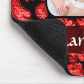 Tapis De Souris Damas à fleurs rouges et noires (Coin)