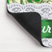 Tapis De Souris Damas à fleurs vertes (Coin)