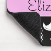 Tapis De Souris Damas, Fleurs, Noir et Blanc, Votre nom (Coin)