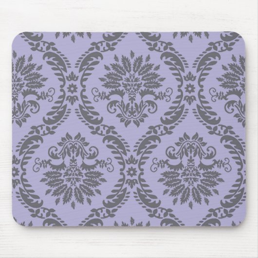 Tapis De Souris damas gris et violet (Devant)