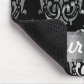 Tapis De Souris Damas noir et argent (Coin)