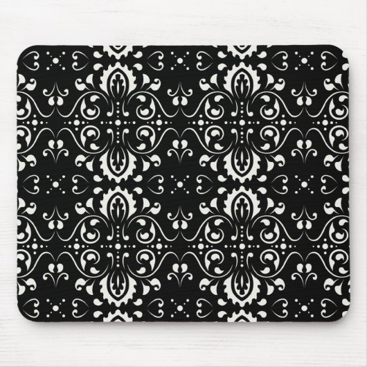 Tapis De Souris Damas - (noir et blanc) (Devant)