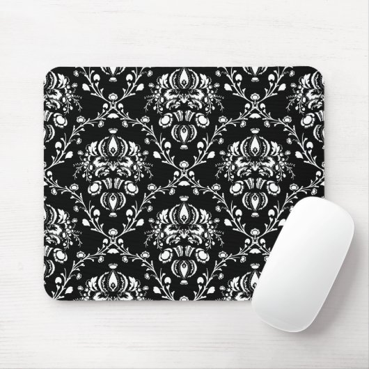 Tapis De Souris Damas noir et blanc (Avec souris)