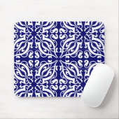 Tapis De Souris DAMASK - Arrière - plan bleu (Avec souris)