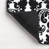 Tapis De Souris Damask Black Blanc Élégant Chic Ordinateur Souris (Coin)