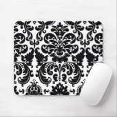 Tapis De Souris Damask Black Blanc Élégant Chic Ordinateur Souris (Avec souris)