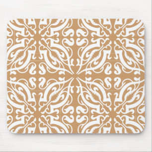 Tapis De Souris Damask - Brown clair et blanc