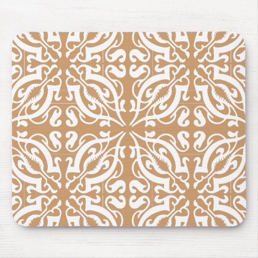 Tapis De Souris Damask - Brown clair et blanc (Devant)