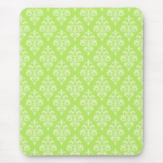 Tapis De Souris Damask Lime Green Motif Mousepad (Devant)