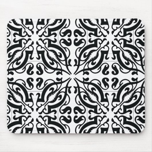 Tapis De Souris DAMASK - Noir et blanc (Devant)