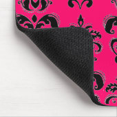 Tapis De Souris DAMASK NOIR ET ROSE, fuchsia (Coin)