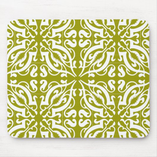 Tapis De Souris DAMASK - Vert olive (Devant)