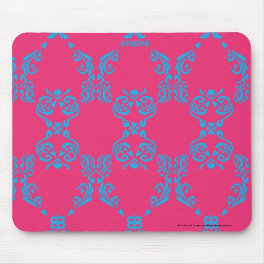 Tapis De Souris Damassé Aqua-Magenta (Devant)