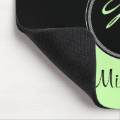 Tapis De Souris Damassé blanche noire verte Mousepad de monogramme (Coin)