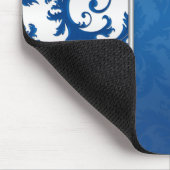 Tapis De Souris Damassé bleue et argentée Mousepad (Coin)