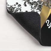 Tapis De Souris Damassé chic et or noirs et blancs (Coin)