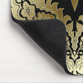 Tapis De Souris DAMASSÉ de CATALINA en OR sur le NOIR (Coin)