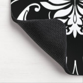 Tapis De Souris Damassé de diamant dans le blanc sur le noir (Coin)