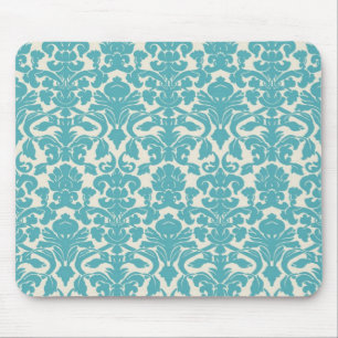 Tapis De Souris Damassé de Français de turquoise