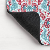 Tapis De Souris Damassé de rein en rouge/Teal (Coin)