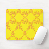 Tapis De Souris Damassé jaune-orange (Avec souris)