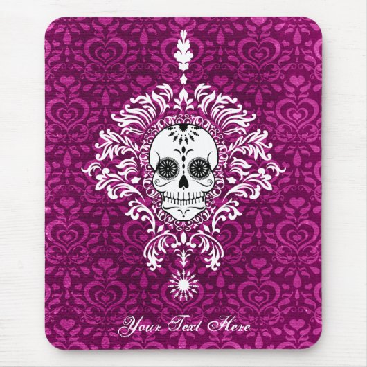 Tapis De Souris Damassé morte - crâne fait sur commande Mousepad (Devant)