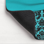 Tapis De Souris Damassé turquoise et noire Mousepad (Coin)