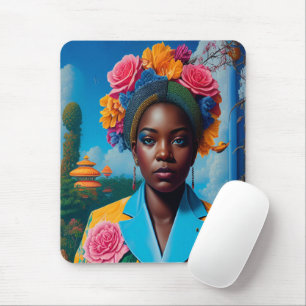 Tapis De Souris Dame avec une veste de costume florale