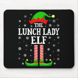 Tapis De Souris Dame de cantine elfe drôle de Noël famille apparié