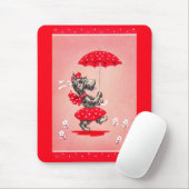 Tapis De Souris Dame de chien écossaise portant un parapluie (Avec souris)
