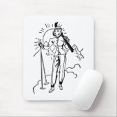 Tapis De Souris Dame de ski rétros (Avec souris)
