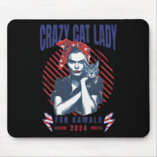 Tapis De Souris Dame Du Chat Fou Pour Kamala 2024