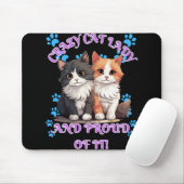 Tapis De Souris Dame du Crazy Cat (Avec souris)