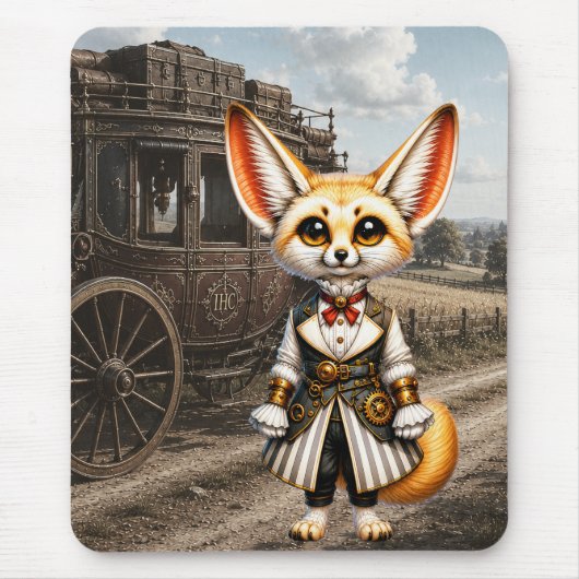 Tapis De Souris Dame Fennec Steampunk & Stagecoach (Devant)