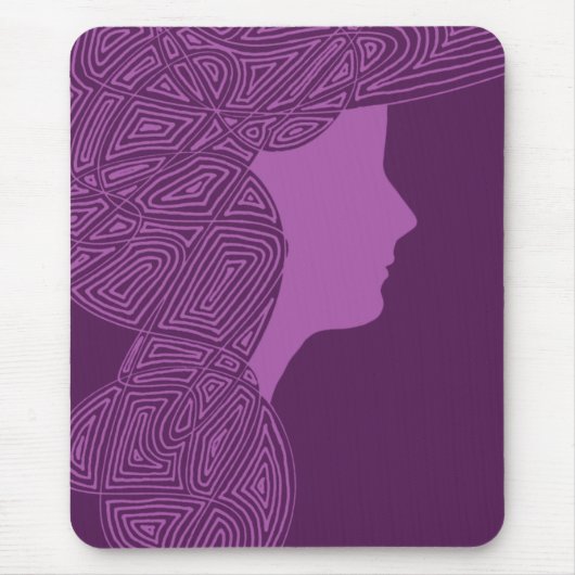 Tapis De Souris Dame violette Mousepad (Devant)