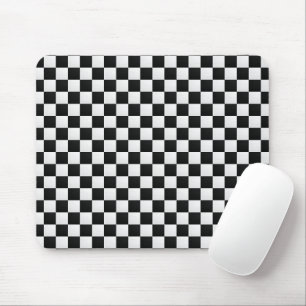 Tapis De Souris Damier à Impression de Peau de Crocodile Noir et B