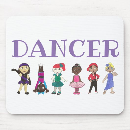 Tapis De Souris DANCER Ballet Tap Jazz Lyrical Acro Dance Enseigna (Devant)